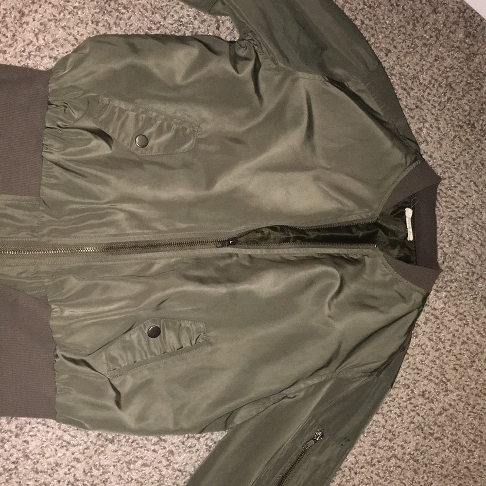 Army green bomber jacket